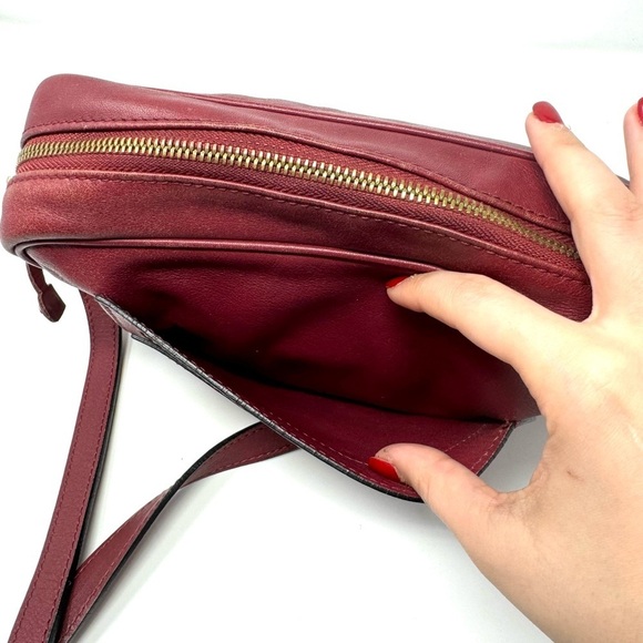 Delvaux Burgundy Leather Logo Crossbody Bag – Rare Vintage, Authentic - Picture 10 of 10